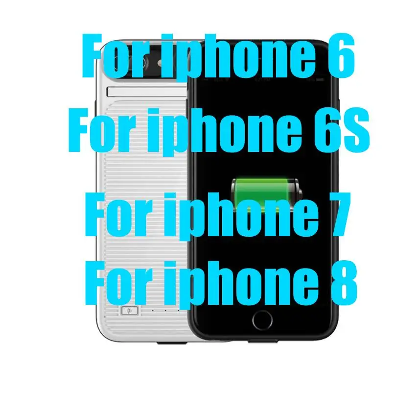 5500 мАч 3in1 Динамик Батарея чехол для iphone 6 6 S 7 8 Мощность банк Зарядное устройство/Кино/Музыка чехол телефона для 6 Plus 7 Plus 8 плюс - Цвет: White for i6 6S 7 8
