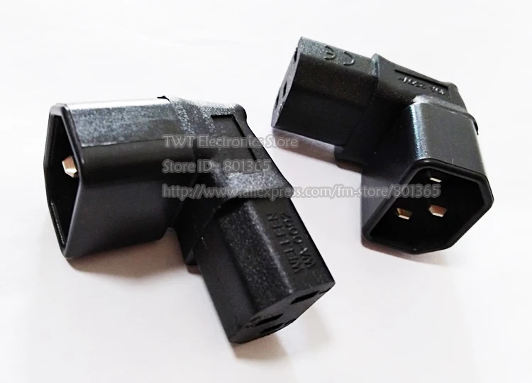 NCHTEK IEC 320 C14 штекерным C13 Женский Угловые адаптер, угловой C14 к C13 для ЖК-дисплей/LEC ТВ настенное крепление, 25 шт