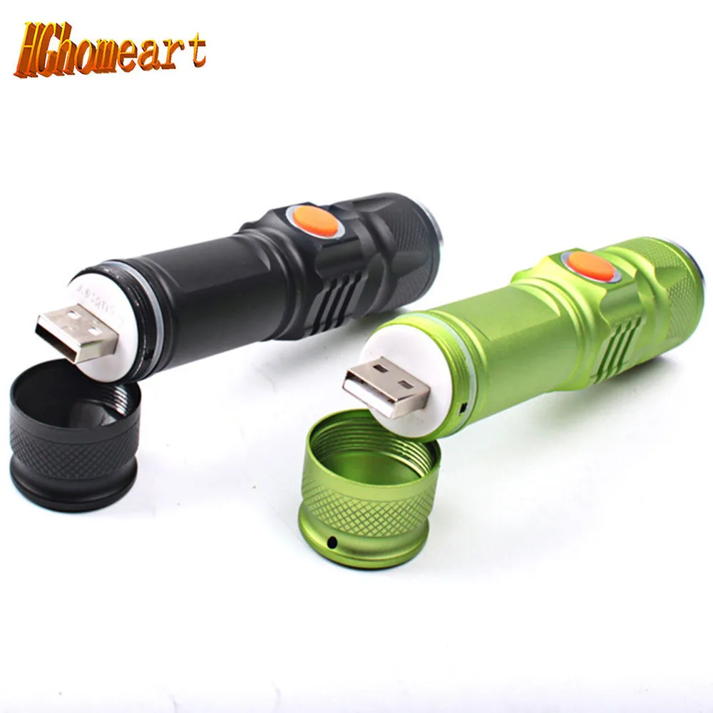

HGhomeart Q5 telescopic zoom light flashlight 3 files dimming LED outdoor mini lights USB charging led flashlights bike lights