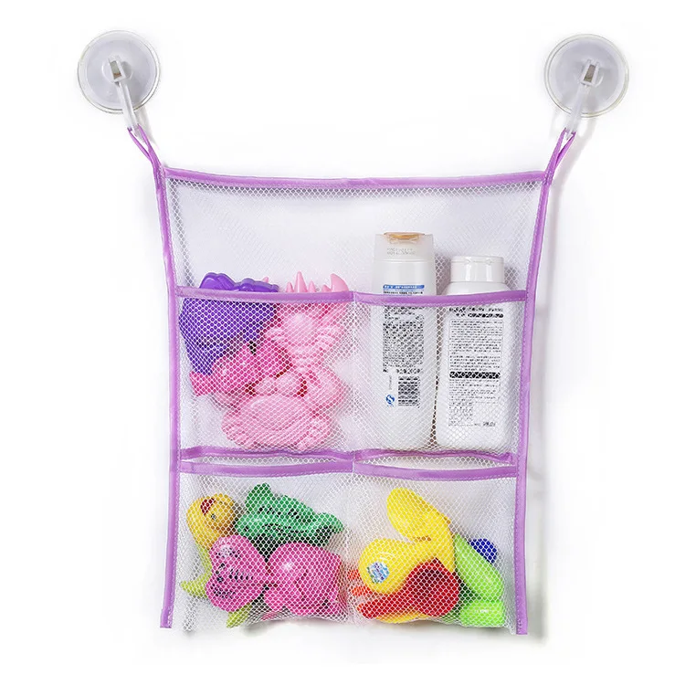 Детская сумка для игрушек для ванной Органайзер сетки корзины на присосках дети ребенок ванная комната Сетчатая Сумка с присосками