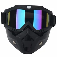 Mayitr Motorcycle Face Mask Detachable Modular Riding Helmet Motorbike Goggles Shield Open Face Mask Glasses Eye Protector
