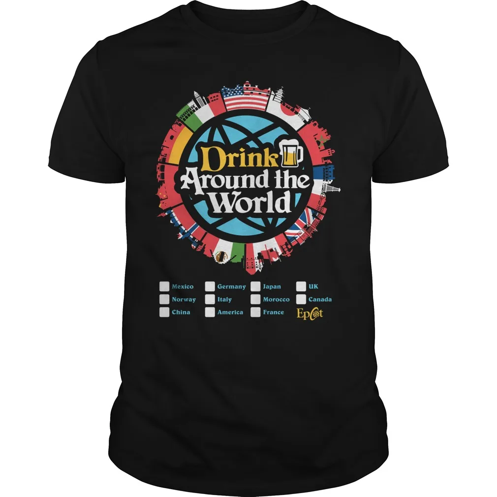 Men Short sleeve tshirt Drink Around the World EPCOT Checklist shirt hoodie sweater longsleeve t-shirt hot Women | Мужская одежда