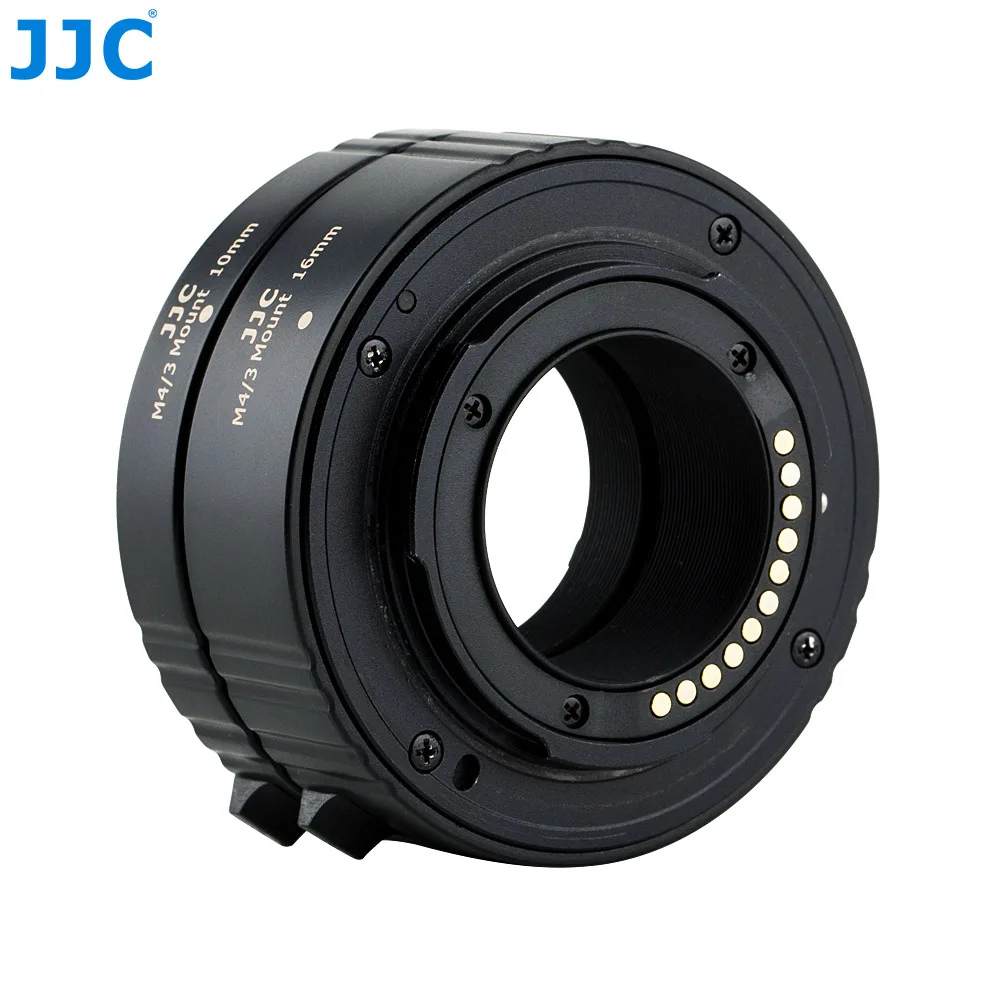 JJC AET-M43S(II) 10 мм/16 мм автоматическая удлинительная трубка для Olympus/Panasonic M4/3 крепление с крышкой корпуса камеры/крышка заднего объектива