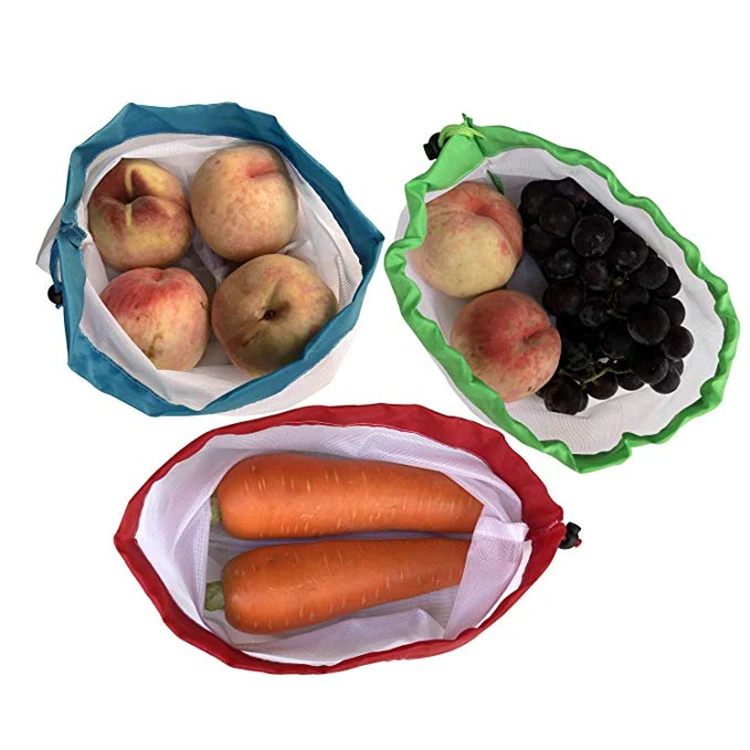 MICCK 12 шт многоразовые сетчатые сумки для производства моющиеся Экологичные сумки для хранения продуктов питания, фруктов, овощей, игрушек, сумка для мелочей