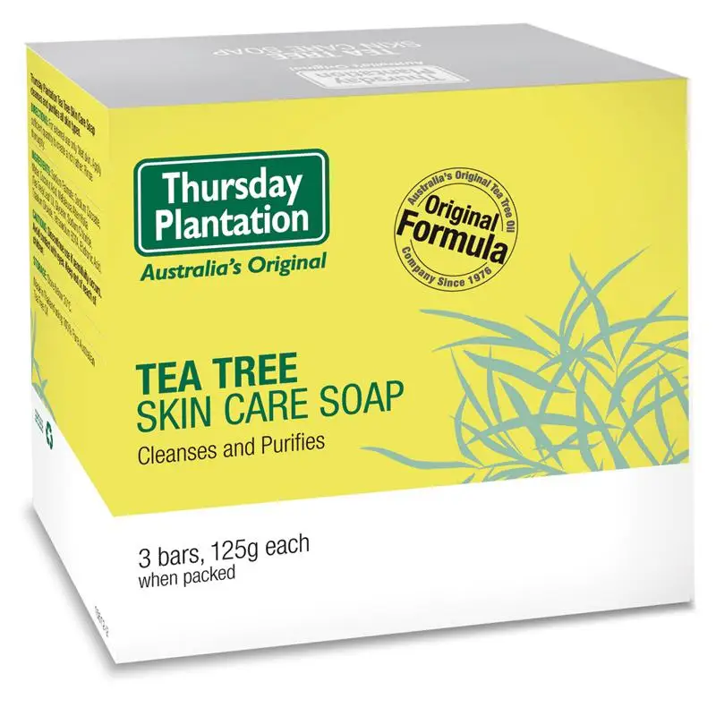 

Australia Thursday Tea Tree Oil Soap for Remove Build up Oil Dirt Antibacterial Acne Skin Deep Cleansing All Skin Types
