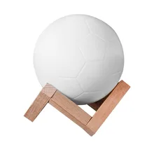 2018 3D Print Football Lamp Rechargeable 2 Color Change Touch Switch Bedroom Night Light Home Decor Creative Lamp