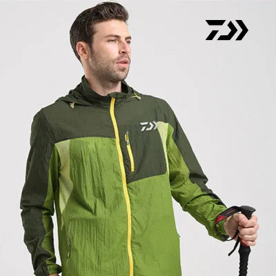 

Us Quality Daiwa Outdoor Sport Shirts Breathable Men Sun protection clothing skin Fishing Clothing Long Sleeve UPF 50+