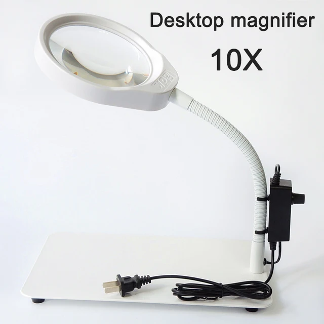Magnifying Glass LED Lamp Lighted Magnifier with Clamp for Desk, Sewing