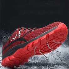 Женская безопасная обувь дышащая Рабочая Мужская Легкая сетчатая удобная обувь со стальным носком унисекс спортивная обувь