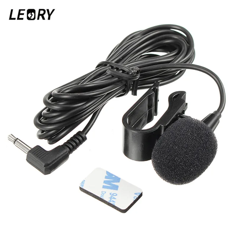 

LEORY Omni-directional 3.5mm Mirophone Car bluetooth Receiver External Microphone Collar Clip for Car Radio