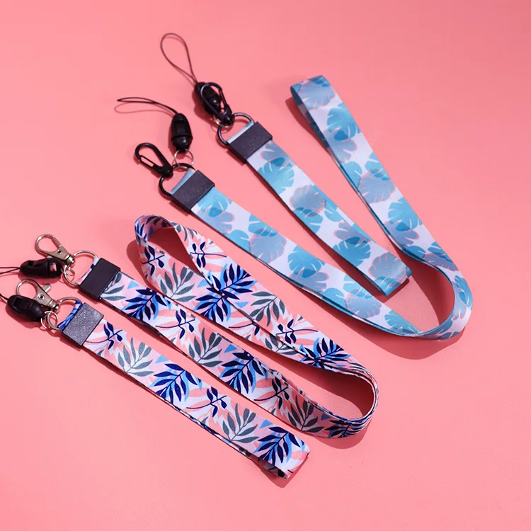 

Small Fresh Leaves Neck Strap Lanyards for ID Card Student Nurse Exhibition ID Name Card USB badge holder DIY Hang Rope Lariat