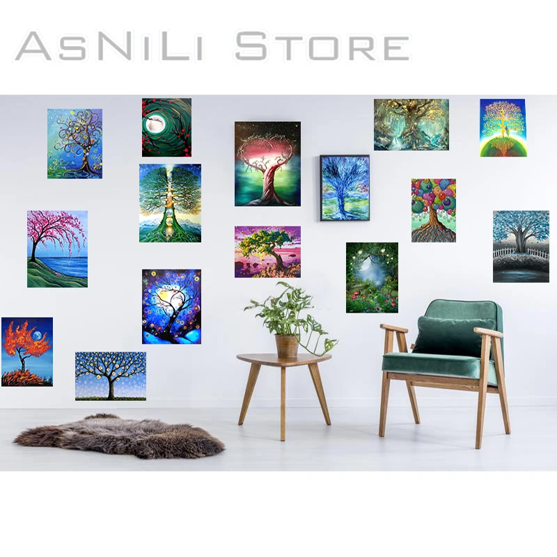 

Full Square / Round Diamond 5D DIY Tree of Life Diamond Painting "Abstract Tree" Embroidery Cross Stitch Mosaic Home Decor ZT
