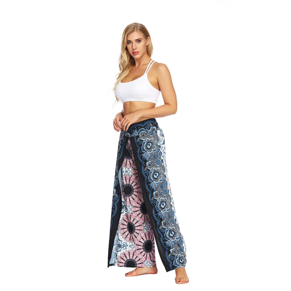 Women Casual Summer Loose Yoga Trousers Baggy Boho Aladdin Jumpsuit Harem Pants women leggings sport fitness