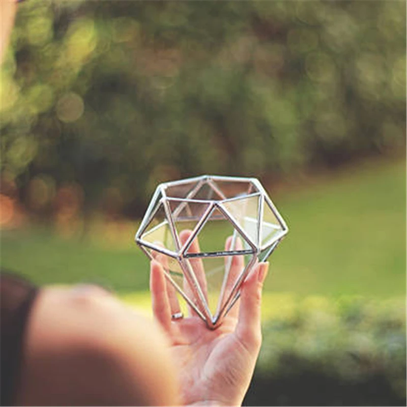 

Geometric Terrarium Wedding Ring Bearer Box Glass Diamond Terrarium Office Cubicle Planter Succulent Planter Wedding Gift Decor