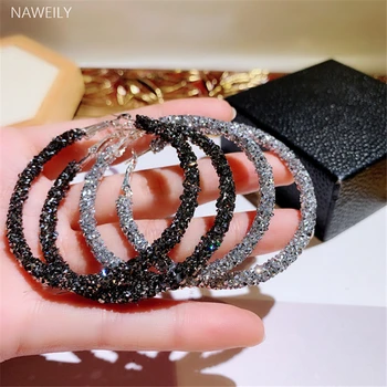 

Hyperbole Big Circle Hoop Earrings Shiny Round Earring For Women New Fashion Jewelry Boucle d'oreille