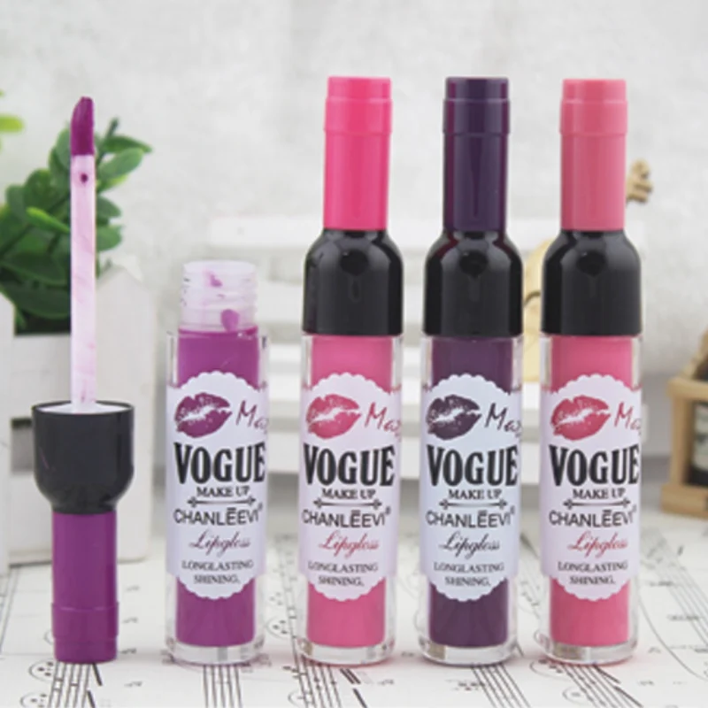 Wine Bottle Lip Gloss Long Lasting Liquid Waterproof Matte Lipstick