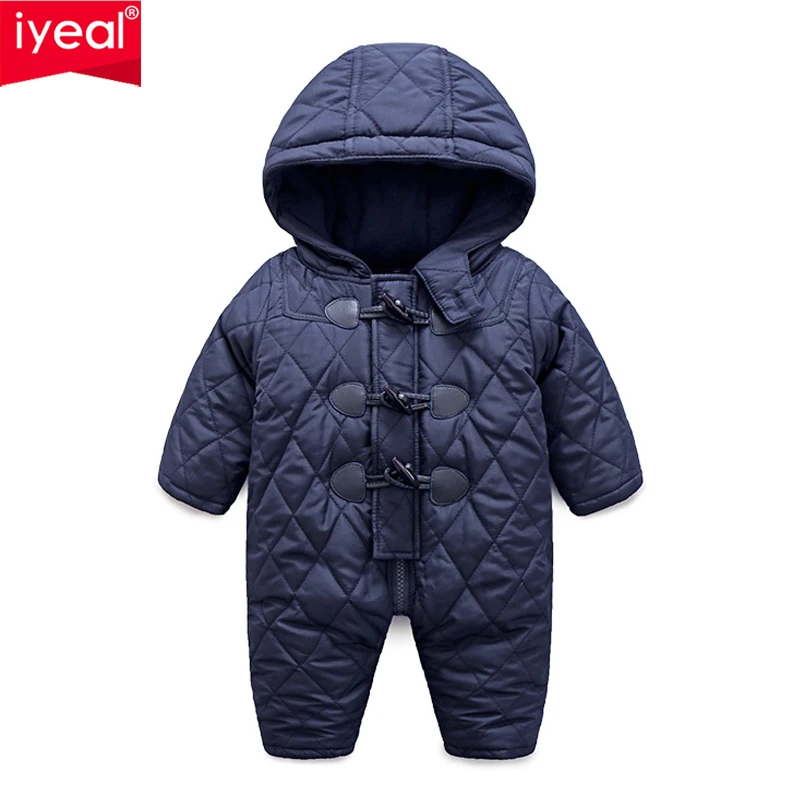 IYEAL Winter Infant Jumpsuit Long Sleeves Hooded Romper Baby Boy Girl Clothes Horn Button New Born Toddler Overalls Warm Outwear IYEAL Winter Infant Jumpsuit Long Sleeves Hooded Romper Baby Boy Girl Clothes Horn Button New Born Toddler Overalls Warm Outwear