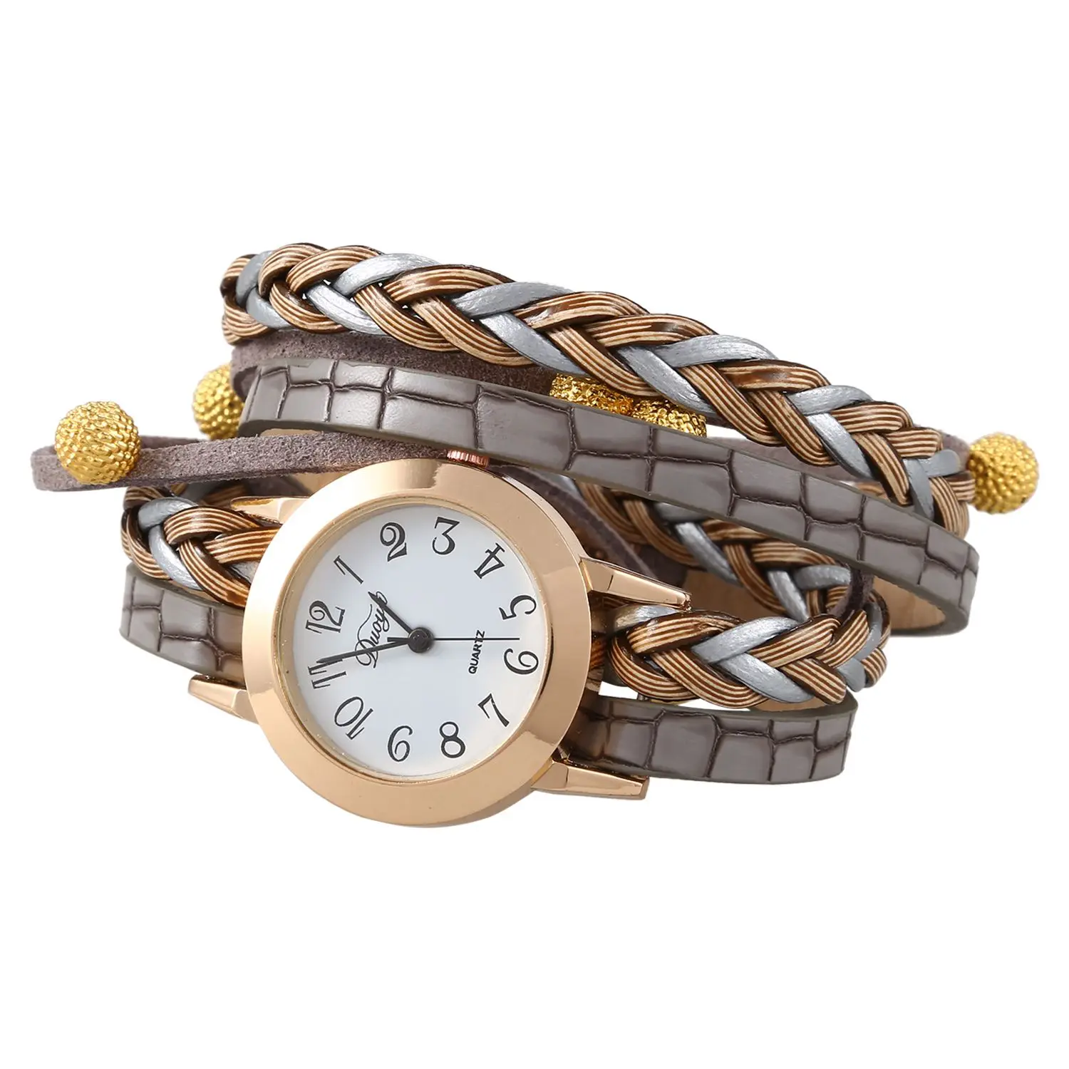 

Duoya Brand Women Bracelet Watch Fashion Luxury Gold Beads Braided Quartz Wrist Watch Ladies Vintage Watch Gift, D124