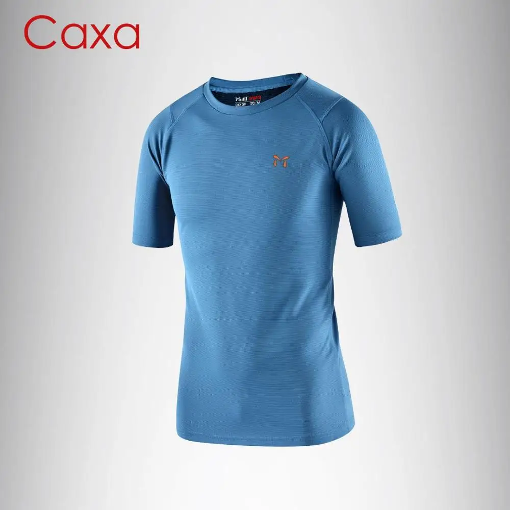 Caxa Мужская быстросохнущая Спортивная футболка, светильник, мягкая футболка для альпинизма, баскетбольная уличная спортивная футболка для бега, футболка для спортзала, фитнеса - Цвет: Blue