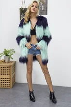 New Fashion V-neck faux fur coat 2017 fall/winter chic women’s fur parka coat European fashionable girl’s warmed overcoat