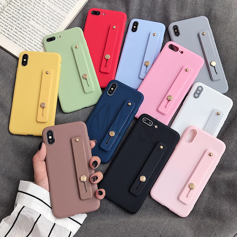 Чехол-держатель для телефона Red mi K20, 7A, Note 7, 6, Pro, ремешок на руку, силиконовый чехол для Xiaomi mi, 9, 8, SE, карамельный цвет, чехол