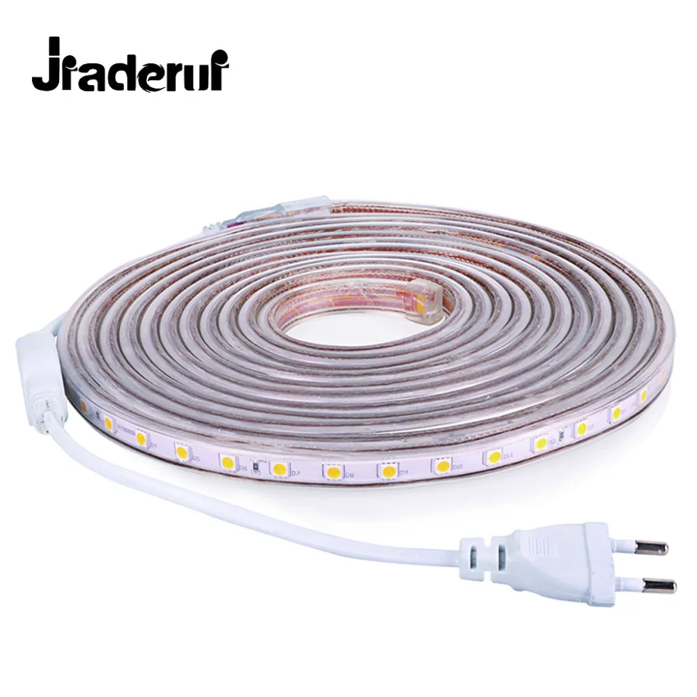 

Jiaderui LED Strip Light AC 220V SMD5050 Flexible LED Tape 60LEDs/m Ribbon for Living Room 1M 2M 3M 4M 5M 10M 12M 15M 18M 20M