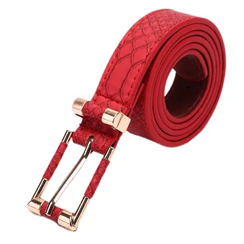 

Woman Belts Pu Leather Snake Women Belt Waist Gold Square Alloy Pin Buckle Female Waistband Jeans Belt For Women's Dress