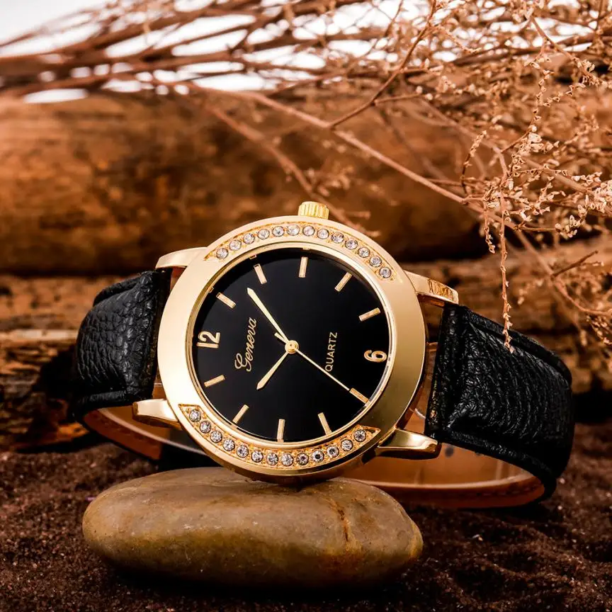 5001 Модные женские и мужские повседневные простые деловые кожаные кварцевые аналоговые наручные часы