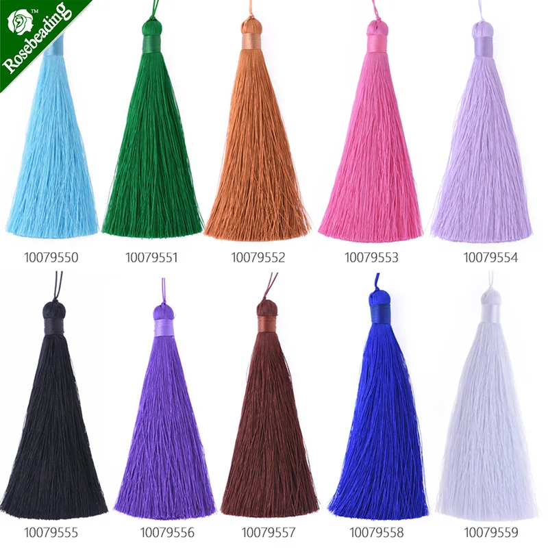 6pcs12cmlengthluxsilkytasseltasselsforjewelrymakingpantone