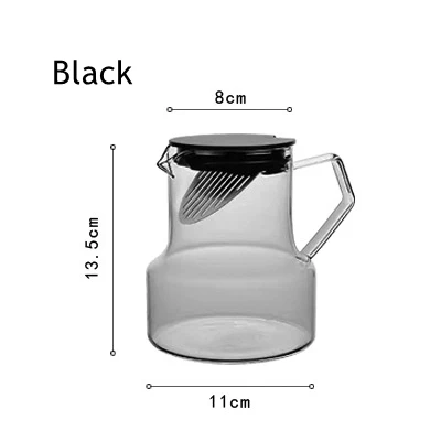 Прозрачное боросиликатное стекло чайный горшок из нержавеющей стали инфузор жаростойкий зеленый чайник Sangria чайник - Цвет: Black