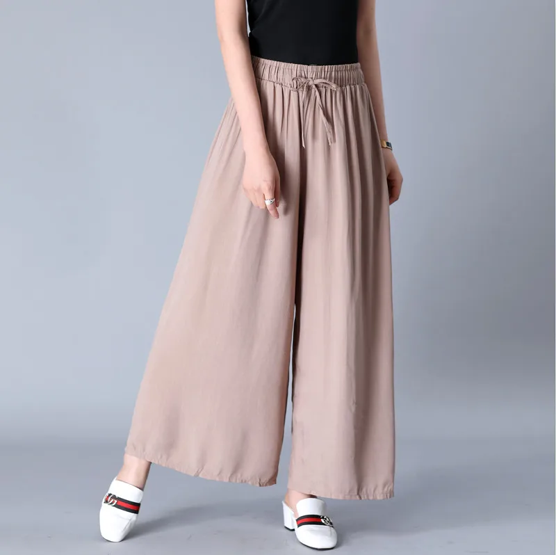 

New 2019 Summer women Comfortable cool thin wide leg pants,Brand plus size cotton linen pants,casual skirt Trousers 5xl 6xl 7xl
