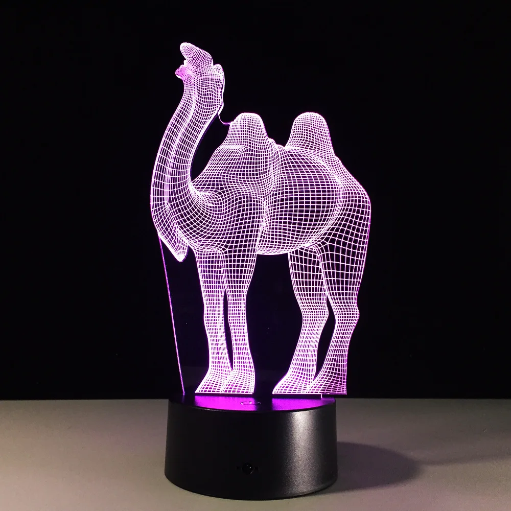 Импортные товары новая верблюжья 3d лампа дистанционный сенсорный красочный 3D ночник творческие подарки Новинка Powerbank настольные лампы