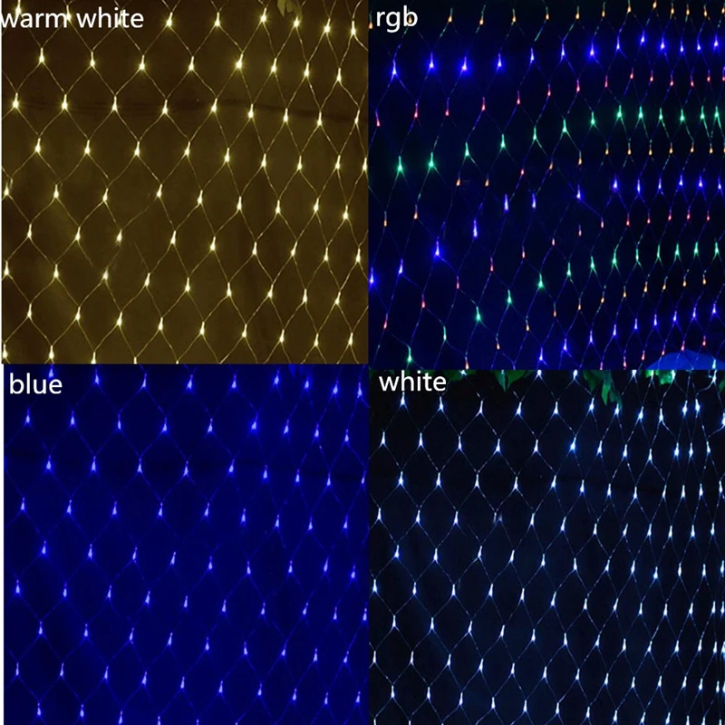 Светодиодный светильник в сетку, 8 режимов, 220 В, 1,5x1,5 м, 3X2 м, 4,2X1,6 м, праздничное украшение на Рождество, Год, свадьбу, вечеринку, водонепроницаемый