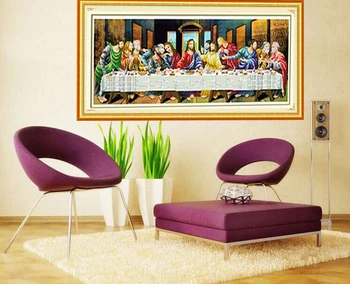 

CNA 5D diy art mosaic diamond painting jesus cross stitch round rhinestone pasted bible diamond embroidery the last supper