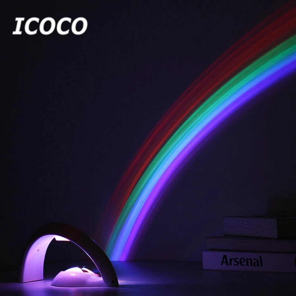 ICOCO светодиодный ночник 2 го поколения 3D романтический Радужный проектор цветная