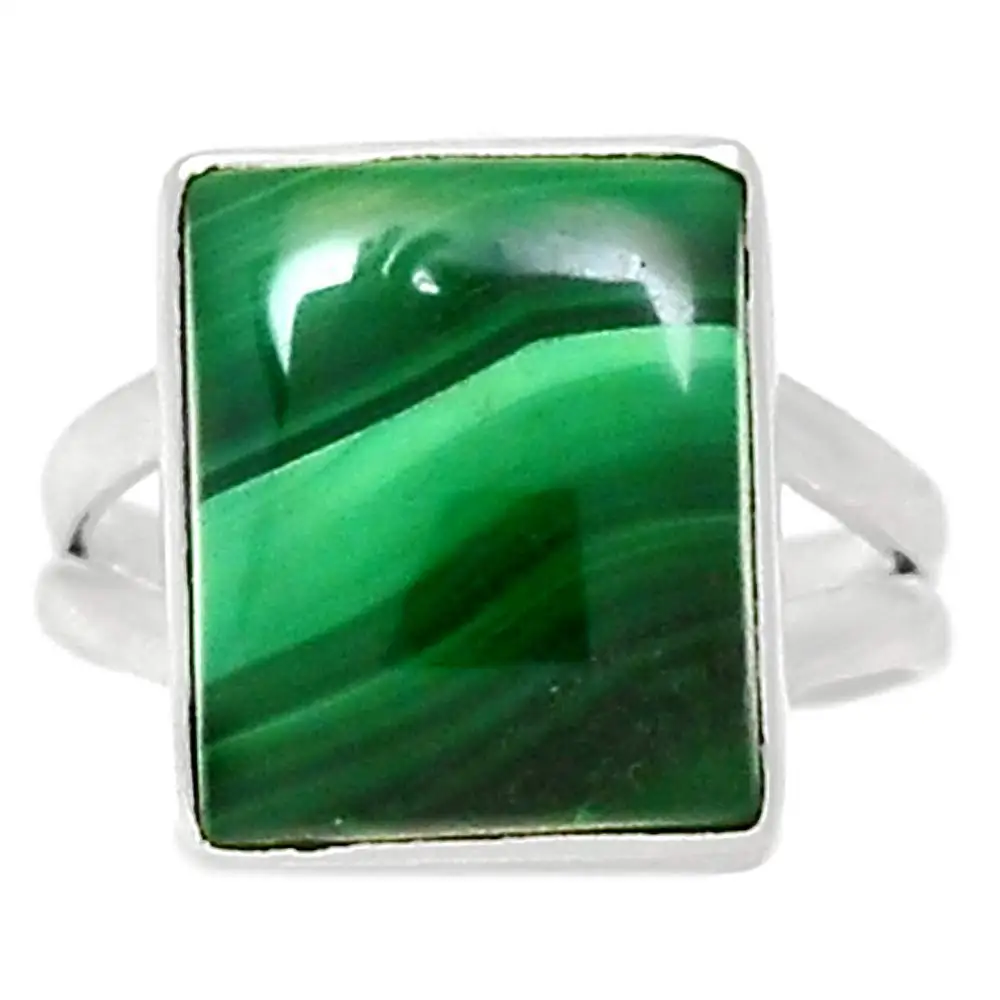 

Genuine MALACHITE Ring 925 Sterling Silver Jewelry,USA Size :6.75, MHBAR3771
