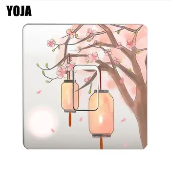 

YOJA Watercolor Ancient Peach Lantern PVC Switch Sticker Wall Decal High-quality 8SS0602