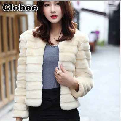 Женское короткое пальто из искусственного меха Casaco Feminino 6XL офисная куртка лисы