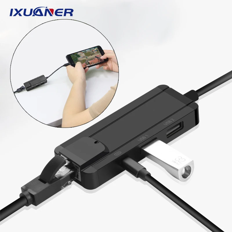 

Hub Adapter for IOS To RJ45 Ethernet Converter LAN Wired Network for IPhone/iPad All Series with PD Charging and 2 USB 3.0 Port