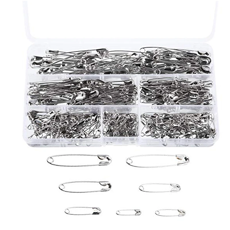 

Premium Quality Safety Pins Durable Rust-Resistant Nickel Plated Steel Set- Best Sewing Accessories Kit For Baby Clothing Craft