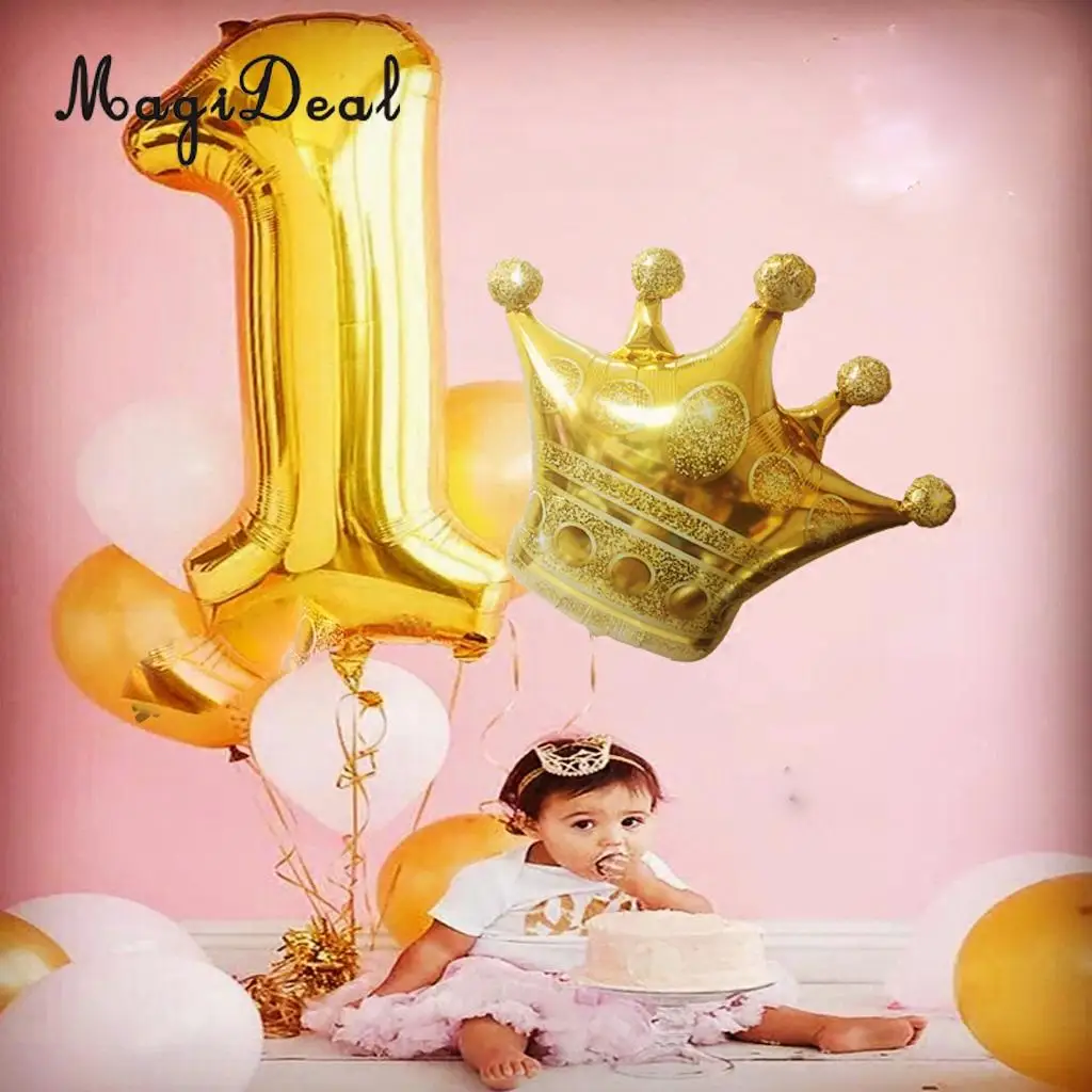 6pcs Large Golden Crown Inflatable Foil Helium Air Balloon Wedding Birthday Party Decorations Photo Prop Kids Toy