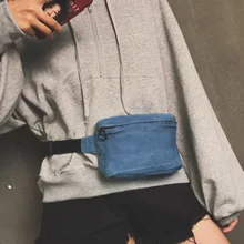 Ins Супер популярная ВИНТАЖНАЯ ДЖИНСОВАЯ сумка унисекс, шикарная Мужская и женская спортивная сумка на плечо, крутая сумка на талию для дискотеки, одноцветная уличная нагрудная сумка