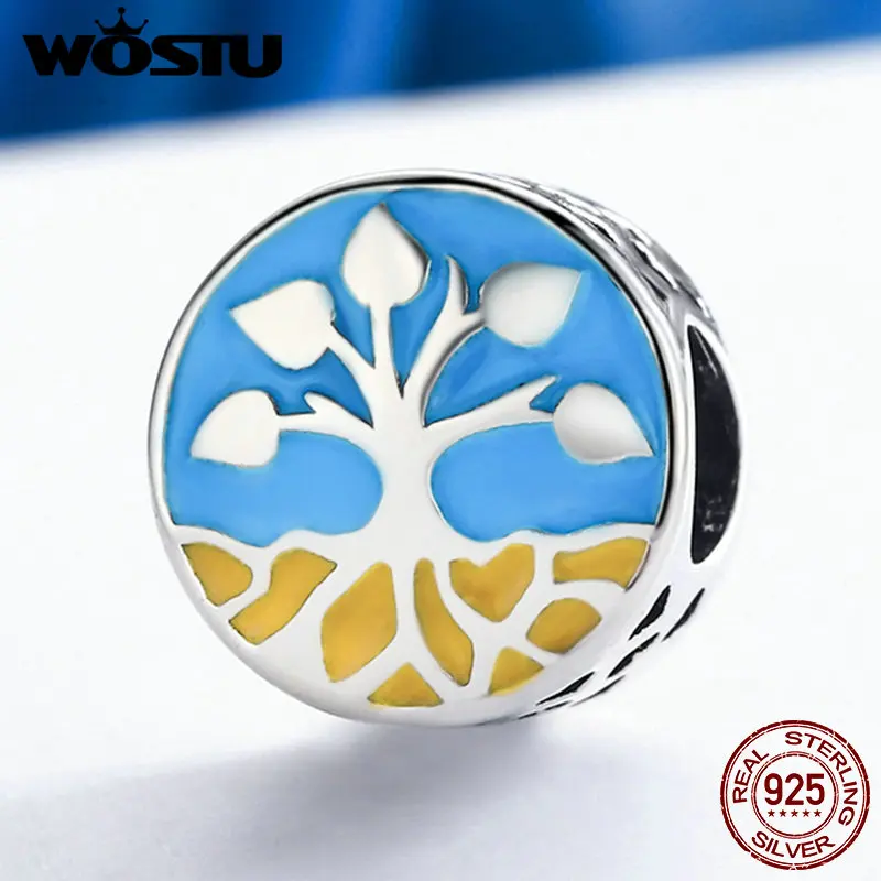 

WOSTU 100% Real 925 Sterling Silver Tree of Life Beads Fit Original WST Charm Bracelet DIY Jewelry Accessories Gift FIC170
