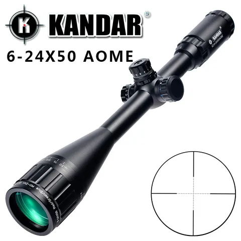 Redefinição de Tamanho Kandar Aome Mil-ponto Retículo Riflescope Travamento Completo Caça Rifle Scope Mira Óptica Tática 6-24×50