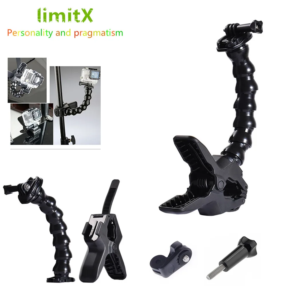 Челюстей Flex Clamp Mount «гусиная шея» для sony RX0 X3000 X1000 AS300 AS200 AS100 AS50 AS30 AS20 AS15 AS10 AZ1 мини ПОВ экшн Камера