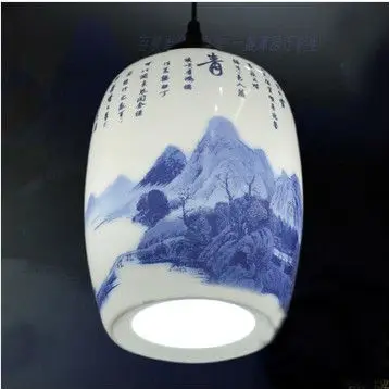 

Jade eggshell ceramic lamps entranceway wedding decoration single pendant light