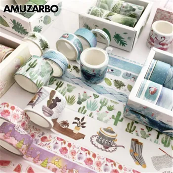 

8 pcs Little Fresh Washi Masking Tape Set Petal Animal and Plant Life Paper Masking Tapes Japanese Tape DIY Scrapbooking Sticker