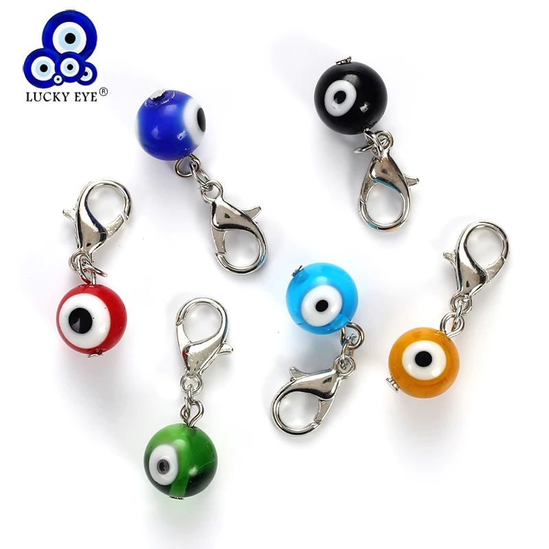 Яркие бусины Lucky Eye 5/6 шт./лот от сглаза подвески с застежкой лобстером брошь
