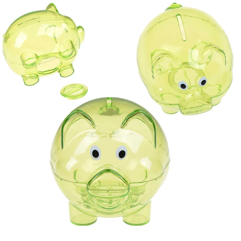 Новое поступление, милый пластиковый Копилка, прозрачный копилка для денег, чехол для монет, кавайная свинья в форме копилки, детский подарок
