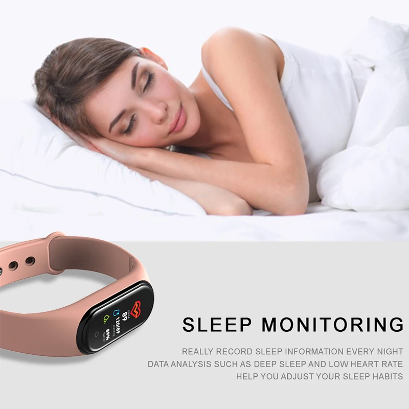  Newest M4 Smart Bracelet Fitness Tracker Smart Band Heart Rate Monitor WhatsApp Facebook Reminder - 4000013685523
